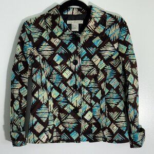 Vintage Funky blue green patterned Jacket - Requirements